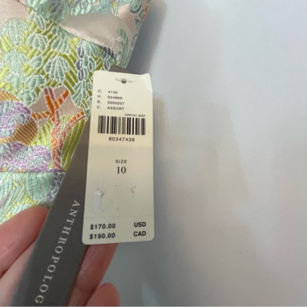 Maeve Pink and Green Strapless mini Dress spring - Picture 4 of 5